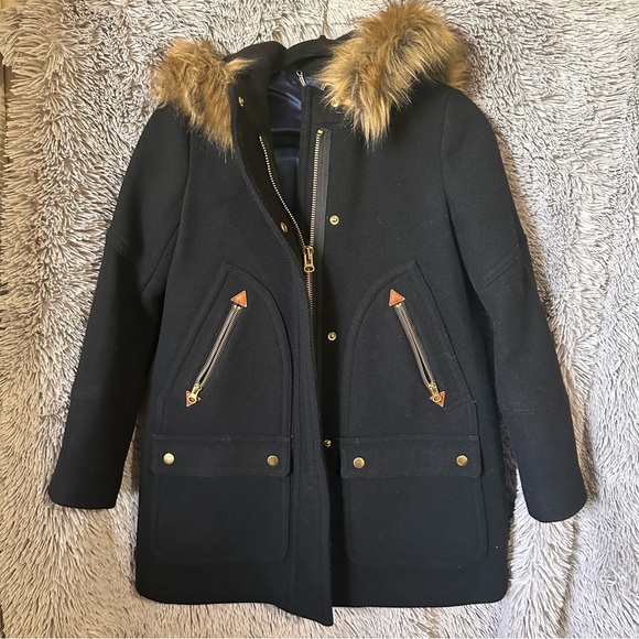 NWOT Sz 2 j. Crew black chateau parka - Picture 2 of 4